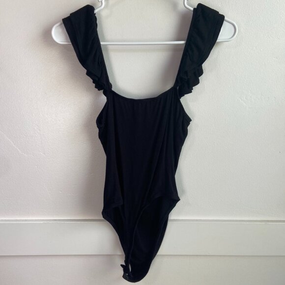 Lulus Black Sleeveless Ruffled Repeat After Me Bodysuit - Picture 6 of 10